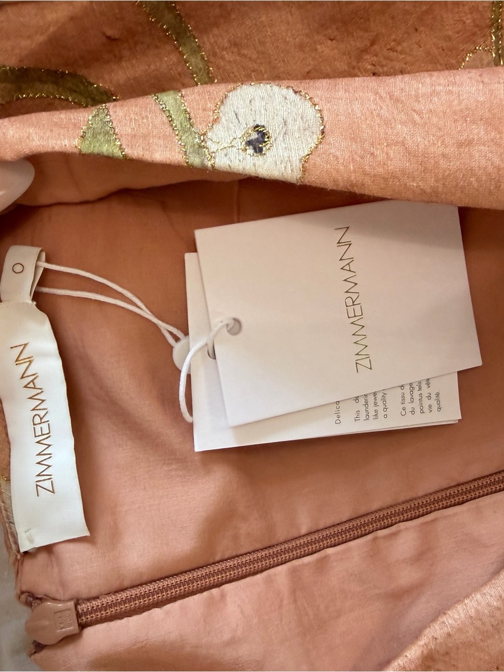 Zimmermann Peach Floral Tie-Front Mini Dress 0 - Picture 8 of 10